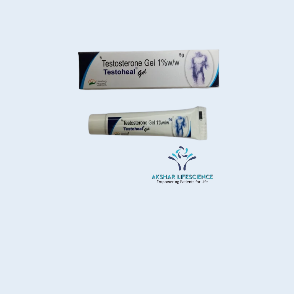 Testoheal Gel 1% w/w testosterone replacement therapy gel for male hypogonadism – topical TRT treatment pack
