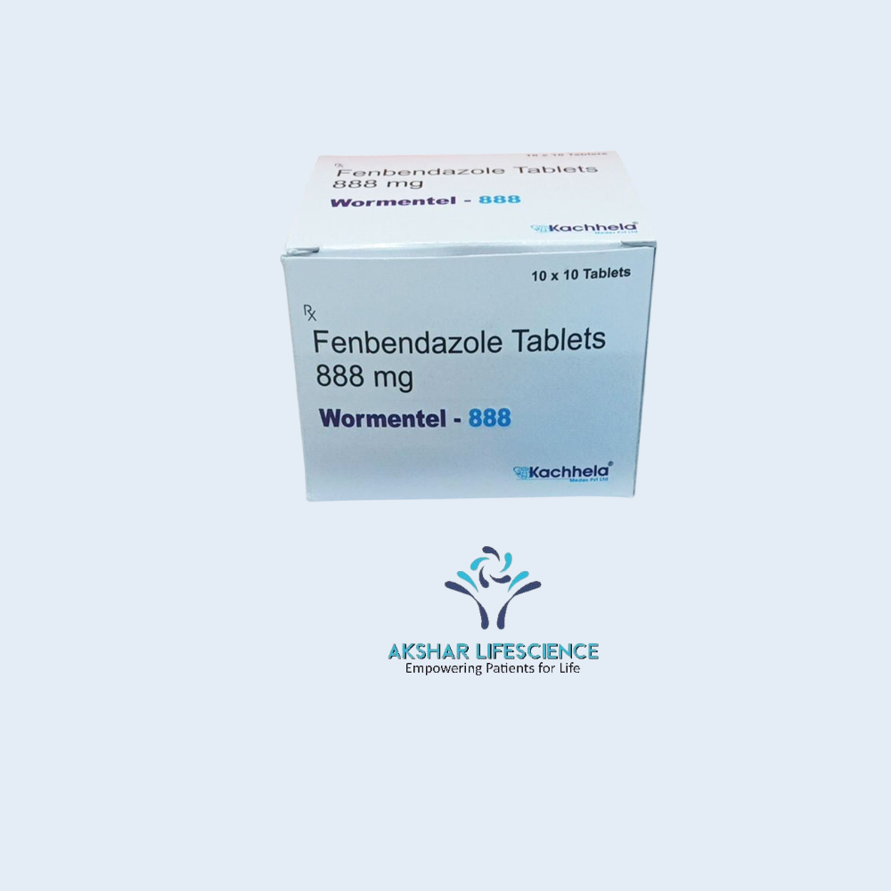 Wormentel 888 mg Tablet Fenbendazole antiparasitic medicine for intestinal worm infection treatment