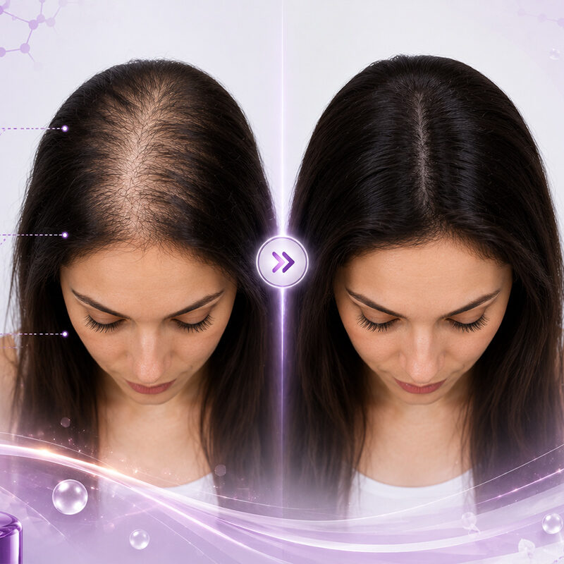 Hairline-F Solution hair growth serum for hair loss control and hair regrowth treatment on scalp