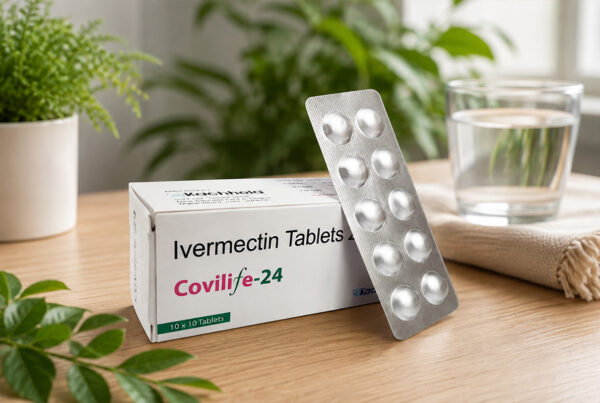Covilife 24mg: Uses, Dosage, Benefits, Side Effects & Safety Guide 6 Covilife 24mg Ivermectin Tablets box and blister pack on a wooden table