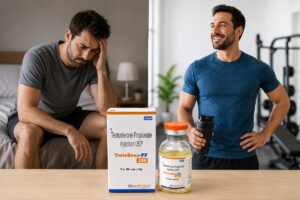 Testoboon PP 100: Uses, Benefits, Dosage, Side Effects & Safety Guide 1 Testoboon PP 100 before and after testosterone deficiency support concept